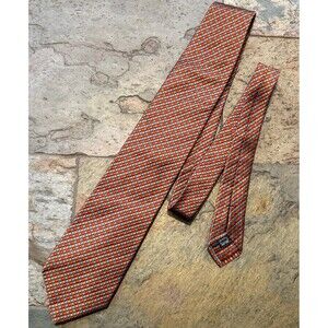 IKE BEHAR Men's 100% Silk Necktie USA Designer Geometric Red/white/blue